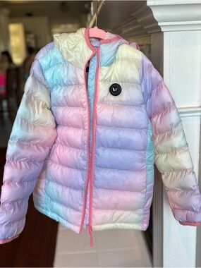 Venustas HEATED Pastel Ombre Puffer Jacket w/Hood & battery pack/charger  (NWT)